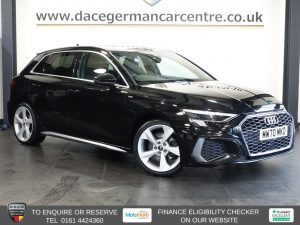 Used 2020 BLACK AUDI A3 Hatchback 1.0 TFSI 30 S line Sportback 5dr Petrol Manual Euro 6 (s/s) (110 ps) (reg. 2020-12-16) for sale in Altrincham