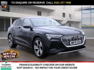 Used 2020 BLACK AUDI E-TRON SUV 55 S line SUV 5dr Electric Auto quattro 95kWh (408 ps) (reg. 2020-12-18) for sale in Stockport