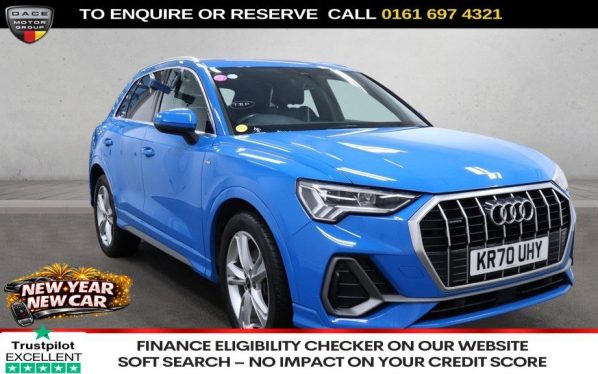 Used 2020 BLUE AUDI Q3 SUV 2.0 TDI 40 S line SUV 5dr Diesel S Tronic quattro Euro 6 (s/s) (200 ps) (reg. 2020-11-16) for sale in Manchester