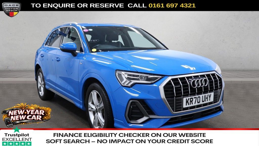 Used 2020 BLUE AUDI Q3 SUV 2.0 TDI 40 S line SUV 5dr Diesel S Tronic quattro Euro 6 (s/s) (200 ps) (reg. 2020-11-16) for sale in Manchester