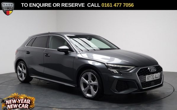 Used 2020 GREY AUDI A3 Hatchback 1.0 TFSI 30 S line Sportback 5dr Petrol Manual Euro 6 (s/s) (110 ps) (reg. 2020-09-04) for sale in Stockport