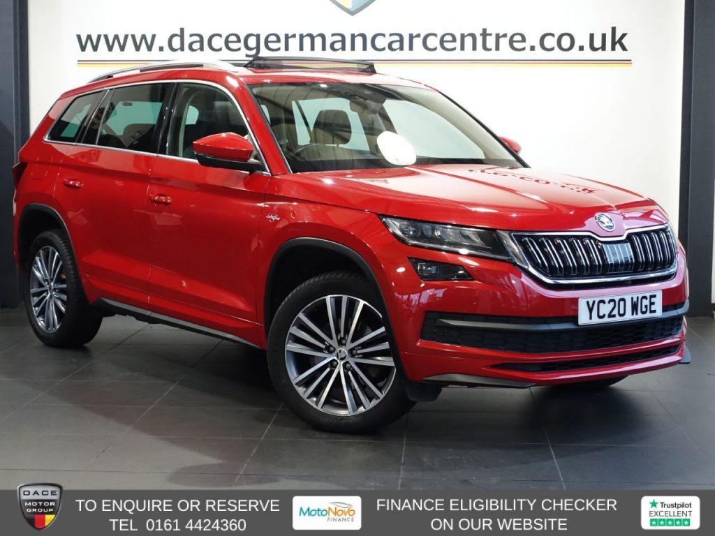 Used 2020 RED SKODA KODIAQ SUV 2.0 TDI Laurin  and  Klement SUV 5dr Diesel DSG 4WD Euro 6 (s/s) (7 Seat) (150 ps) (reg. 2020-07-24) for sale in Altrincham