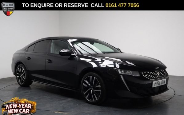 Used 2021 BLACK PEUGEOT 508 Hatchback 1.6 11.8kWh GT Premium Fastback 5dr Petrol Plug-in Hybrid e-EAT Euro 6 (s/s) (225 ps) (reg. 2021-11-18) for sale in Stockport