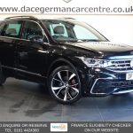 Used 2021 BLACK VOLKSWAGEN TIGUAN SUV 1.5 TSI R-Line SUV 5dr Petrol DSG Euro 6 (s/s) (150 ps) (reg. 2021-01-26) for sale in Altrincham