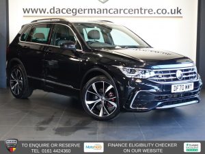 Used 2021 BLACK VOLKSWAGEN TIGUAN SUV 1.5 TSI R-Line SUV 5dr Petrol DSG Euro 6 (s/s) (150 ps) (reg. 2021-01-26) for sale in Altrincham
