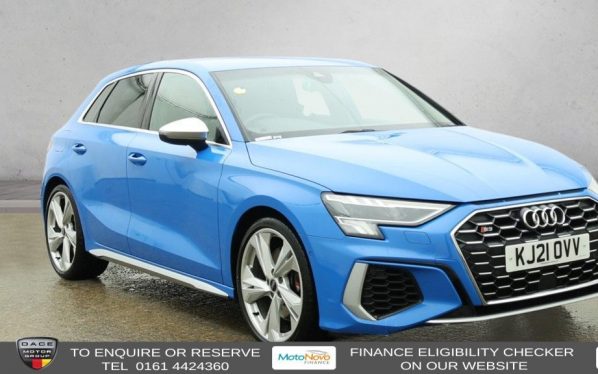 Used 2021 BLUE AUDI S3 Hatchback 2.0 TFSI Sportback 5dr Petrol S Tronic quattro Euro 6 (s/s) (310 ps) (reg. 2021-07-09) for sale in Altrincham