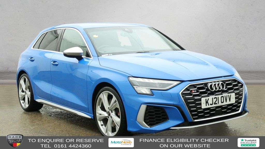Used 2021 BLUE AUDI S3 Hatchback 2.0 TFSI Sportback 5dr Petrol S Tronic quattro Euro 6 (s/s) (310 ps) (reg. 2021-07-09) for sale in Altrincham