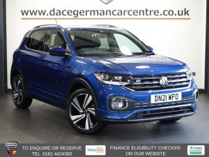 Used 2021 BLUE VOLKSWAGEN T-CROSS SUV 1.0 TSI R-Line SUV 5dr Petrol DSG Euro 6 (s/s) (110 ps) (reg. 2021-06-29) for sale in Altrincham