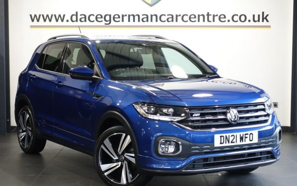 Used 2021 BLUE VOLKSWAGEN T-CROSS SUV 1.0 TSI R-Line SUV 5dr Petrol DSG Euro 6 (s/s) (110 ps) (reg. 2021-06-29) for sale in Altrincham