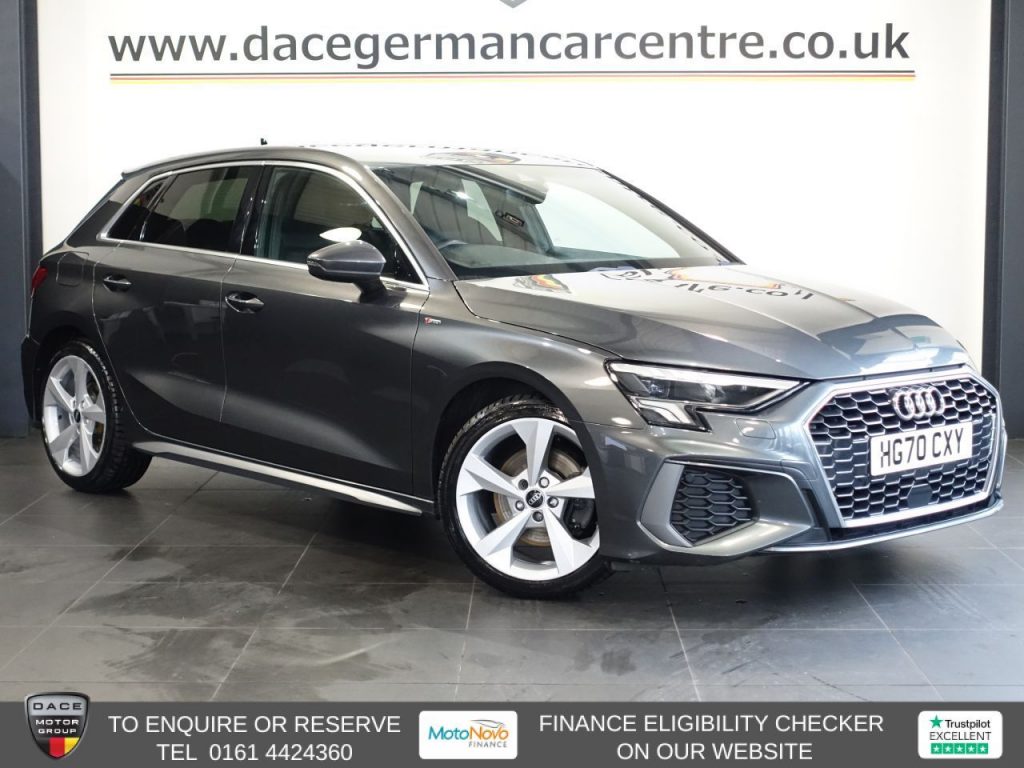 Used 2021 GREY AUDI A3 Hatchback 1.0 TFSI 30 S line Sportback 5dr Petrol Manual Euro 6 (s/s) (110 ps) (reg. 2021-01-20) for sale in Altrincham