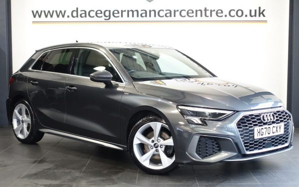 Used 2021 GREY AUDI A3 Hatchback 1.0 TFSI 30 S line Sportback 5dr Petrol Manual Euro 6 (s/s) (110 ps) (reg. 2021-01-20) for sale in Altrincham