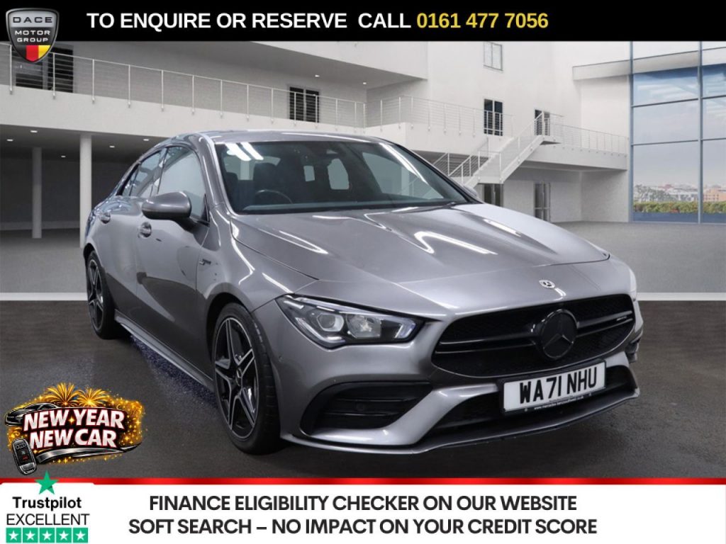 Used 2021 GREY MERCEDES-BENZ CLA Saloon 2.0 CLA35 AMG Coupe 4dr Petrol 7G-DCT 4MATIC Euro 6 (s/s) (306 ps) (reg. 2021-12-16) for sale in Stockport