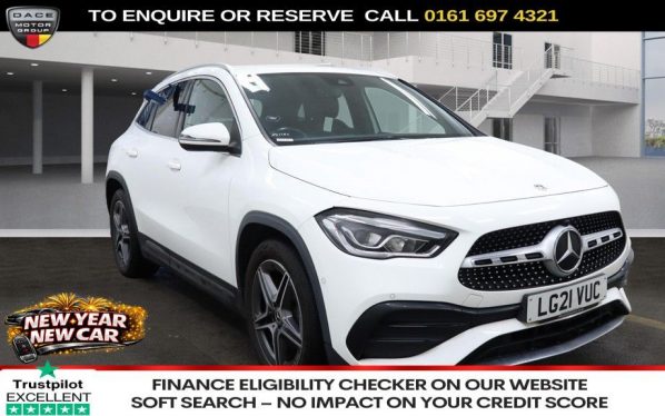 Used 2021 WHITE MERCEDES-BENZ GLA SUV 1.3 GLA200 AMG Line (Executive) SUV 5dr Petrol 7G-DCT Euro 6 (s/s) (163 ps) (reg. 2021-03-13) for sale in Manchester