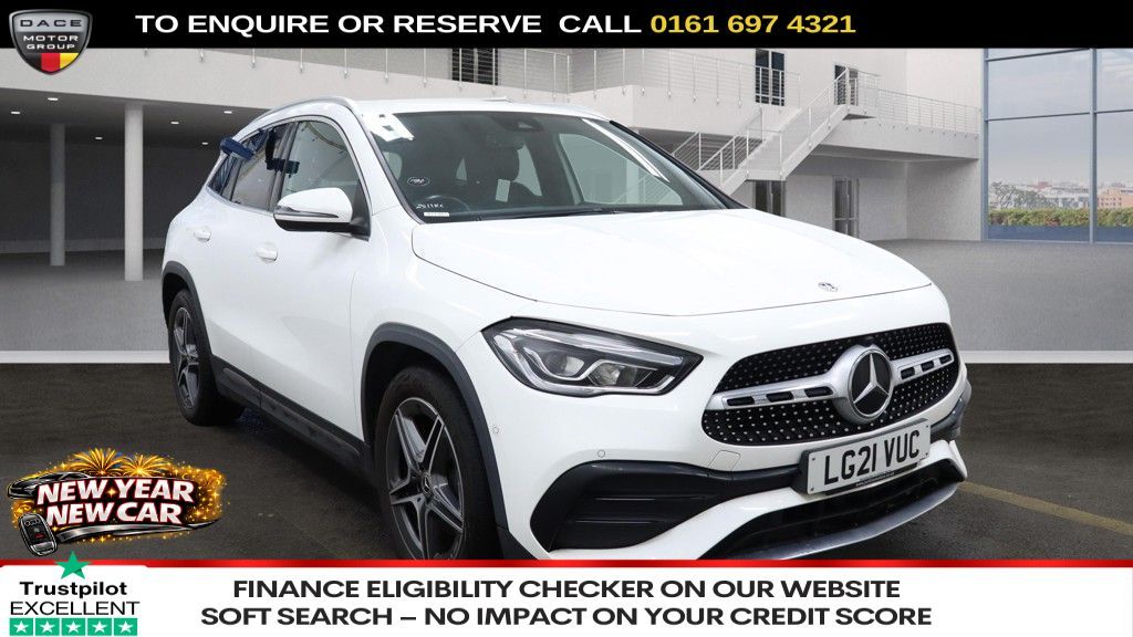 Used 2021 WHITE MERCEDES-BENZ GLA SUV 1.3 GLA200 AMG Line (Executive) SUV 5dr Petrol 7G-DCT Euro 6 (s/s) (163 ps) (reg. 2021-03-13) for sale in Manchester
