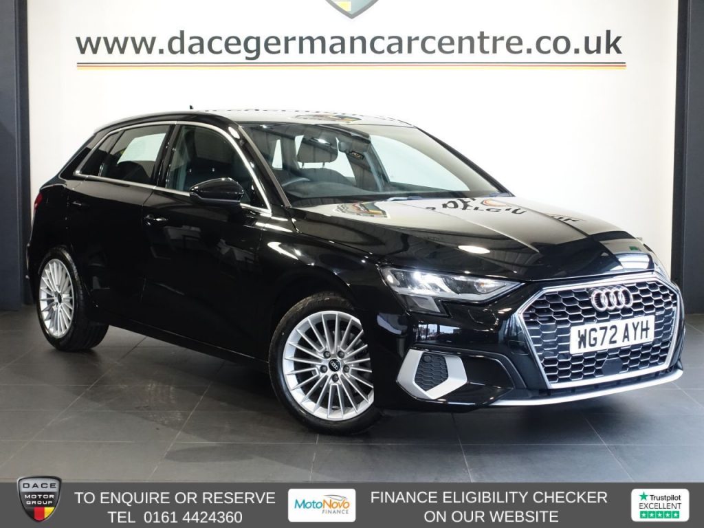 Used 2022 BLACK AUDI A3 Hatchback 2.0 TDI 35 Sport Sportback 5dr Diesel S Tronic Euro 6 (s/s) (150 ps) (reg. 2022-11-22) for sale in Altrincham