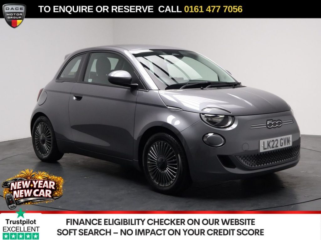 Used 2022 GREY FIAT 500E Hatchback 42kWh Icon Hatchback 3dr Electric Auto (118 ps) (reg. 2022-04-23) for sale in Stockport