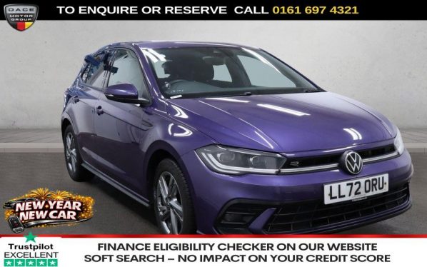 Used 2022 PURPLE VOLKSWAGEN POLO Hatchback 1.0 TSI R-Line Hatchback 5dr Petrol DSG Euro 6 (s/s) (95 ps) (reg. 2022-11-19) for sale in Manchester