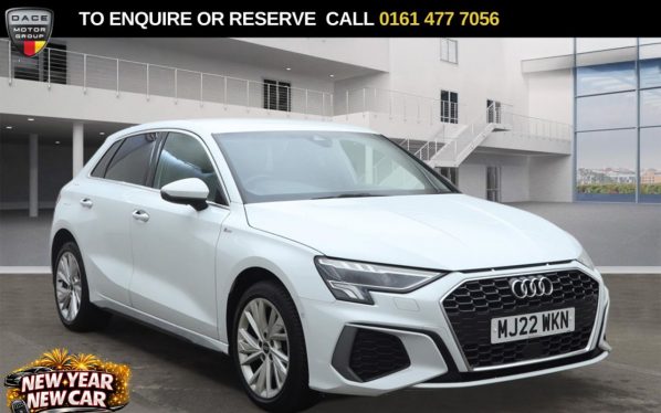 Used 2022 WHITE AUDI A3 Hatchback 1.4 TFSIe 40 S line Sportback 5dr Petrol Plug-in Hybrid S Tronic Euro 6 (s/s) 13kWh (204 ps) (reg. 2022-05-19) for sale in Stockport