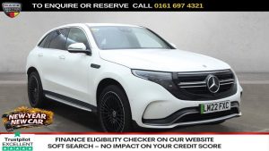 Used 2022 WHITE MERCEDES-BENZ EQC SUV EQC 400 80kWh AMG Line (Premium Plus) SUV 5dr Electric Auto 4MATIC (408 ps) (reg. 2022-04-26) for sale in Manchester