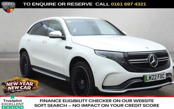 Used 2022 WHITE MERCEDES-BENZ EQC SUV EQC 400 80kWh AMG Line (Premium Plus) SUV 5dr Electric Auto 4MATIC (408 ps) (reg. 2022-04-26) for sale in Manchester