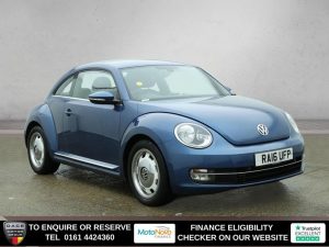 Used 2016 BLUE VOLKSWAGEN BEETLE Hatchback 1.4 TSI BlueMotion Tech Design Hatchback 3dr Petrol Manual Euro 6 (s/s) (150 ps) (reg. 2016-08-16) for sale in Altrincham