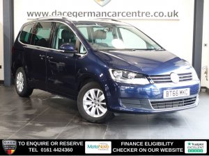 Used 2016 BLUE VOLKSWAGEN SHARAN MPV 2.0 TDI BlueMotion Tech SE Nav MPV 5dr Diesel DSG Euro 6 (s/s) (150 ps) (reg. 2016-10-28) for sale in Altrincham