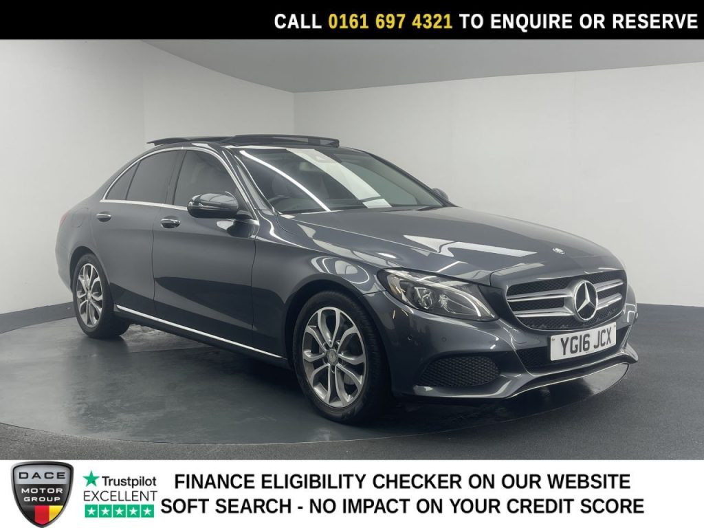 Used 2016 GREY MERCEDES-BENZ C-CLASS Saloon 1.6 C200d Sport (Premium Plus) Saloon 4dr Diesel G-Tronic+ Euro 6 (s/s) (136 ps) (reg. 2016-06-01) for sale in Manchester