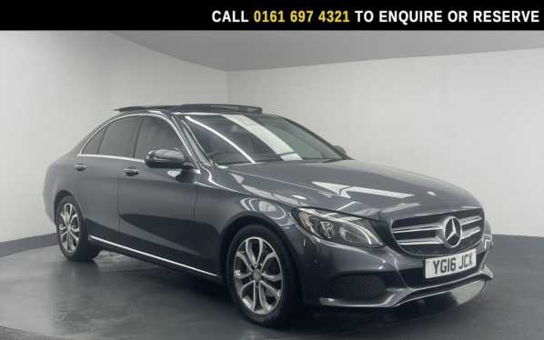Used 2016 GREY MERCEDES-BENZ C-CLASS Saloon 1.6 C200d Sport (Premium Plus) Saloon 4dr Diesel G-Tronic+ Euro 6 (s/s) (136 ps) (reg. 2016-06-01) for sale in Manchester