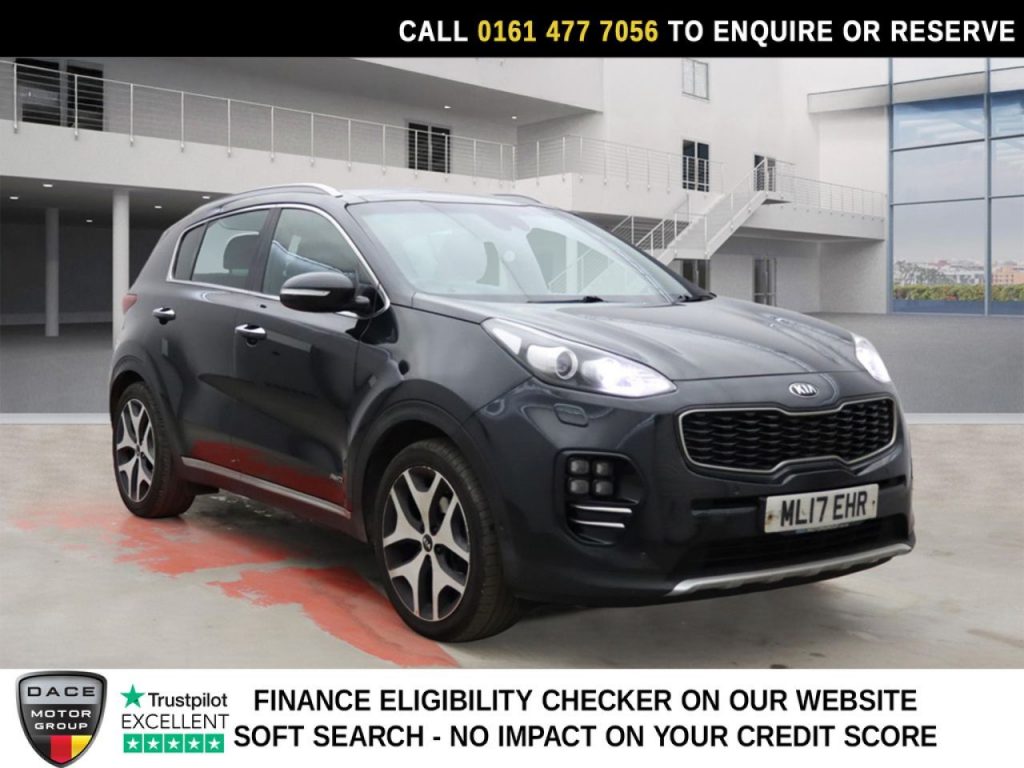 Used 2017 BLACK KIA SPORTAGE SUV 2.0 CRDi GT-Line S SUV 5dr Diesel Auto AWD Euro 6 (182 bhp) (reg. 2017-04-07) for sale in Stockport