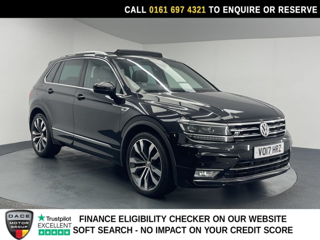 Used 2017 BLACK VOLKSWAGEN TIGUAN SUV 2.0 TDI BlueMotion Tech R-Line SUV 5dr Diesel DSG 4Motion Euro 6 (s/s) (150 ps) (reg. 2017-03-27) for sale in Manchester