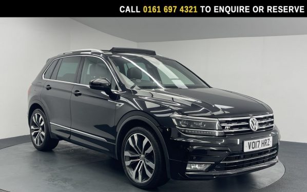 Used 2017 BLACK VOLKSWAGEN TIGUAN SUV 2.0 TDI BlueMotion Tech R-Line SUV 5dr Diesel DSG 4Motion Euro 6 (s/s) (150 ps) (reg. 2017-03-27) for sale in Manchester