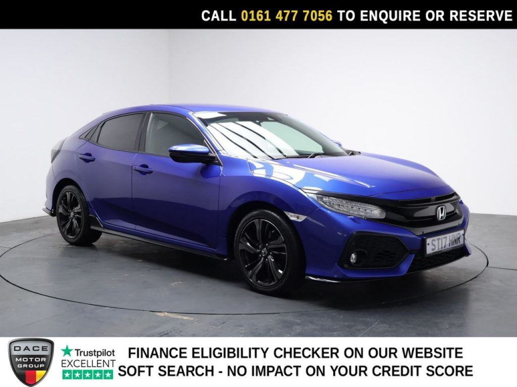 Used 2017 BLUE HONDA CIVIC Hatchback 1.5 VTEC Turbo Sport Hatchback 5dr Petrol Manual Euro 6 (s/s) (182 ps) (reg. 2017-04-25) for sale in Stockport