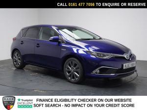 Used 2017 BLUE TOYOTA AURIS Hatchback 1.8 VVT-h Excel Hatchback 5dr Petrol Hybrid CVT Euro 6 (s/s) (Safety Sense) (136 ps) (reg. 2017-10-31) for sale in Stockport