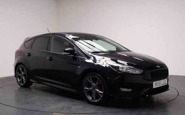 Used 2018 BLACK FORD FOCUS Hatchback 1.0T EcoBoost ST-Line X Hatchback 5dr Petrol Manual Euro 6 (s/s) (140 ps) (reg. 2018-04-30) for sale in Altrincham