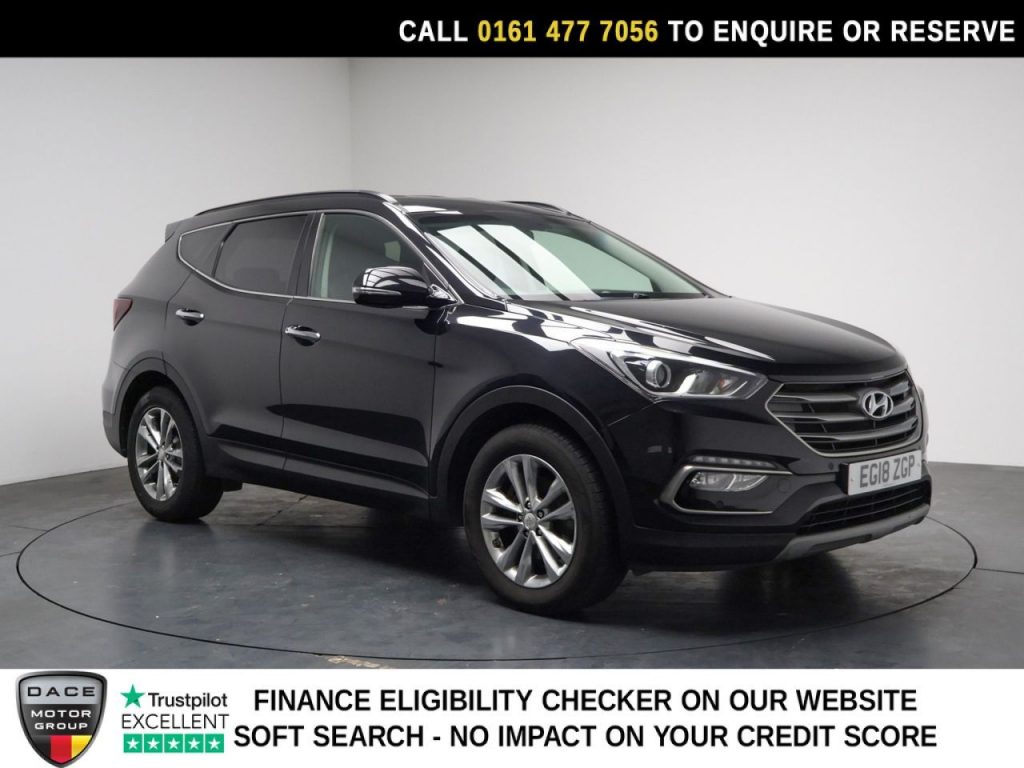 Used 2018 BLACK HYUNDAI SANTA FE SUV 2.2 CRDi Blue Drive Premium SUV 5dr Diesel Manual 4WD Euro 6 (s/s) (200 ps) (reg. 2018-08-01) for sale in Stockport