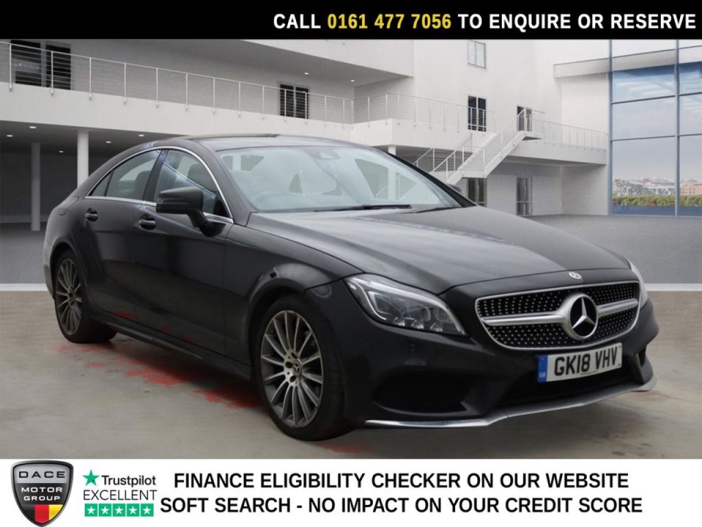 Used 2018 BLACK MERCEDES-BENZ CLS CLASS Saloon 2.1 CLS220d AMG Line Coupe 4dr Diesel G-Tronic+ Euro 6 (s/s) (177 ps) (reg. 2018-03-29) for sale in Stockport