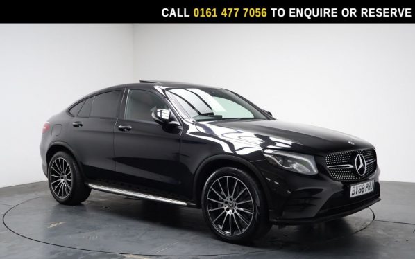 Used 2018 BLACK MERCEDES-BENZ GLC SUV 2.1 GLC220d AMG Line (Premium Plus) Coupe 5dr Diesel G-Tronic+ 4MATIC Euro 6 (s/s) (170 ps) (reg. 2018-09-01) for sale in Stockport