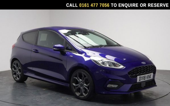 Used 2018 BLUE FORD FIESTA Hatchback 1.0T EcoBoost ST-Line Hatchback 3dr Petrol Manual Euro 6 (s/s) (100 ps) (reg. 2018-03-27) for sale in Stockport