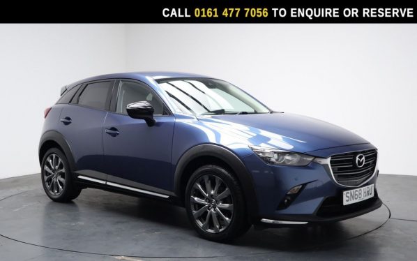 Used 2018 BLUE MAZDA CX-3 SUV 2.0 SKYACTIV-G Sport Black+ SUV 5dr Petrol Manual Euro 6 (s/s) (121 ps) (reg. 2018-11-20) for sale in Stockport