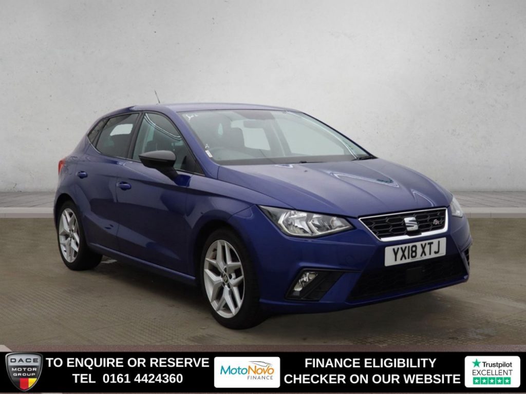 Used 2018 BLUE SEAT IBIZA Hatchback 1.0 TSI FR Hatchback 5dr Petrol Manual Euro 6 (s/s) (95 ps) (reg. 2018-04-30) for sale in Altrincham