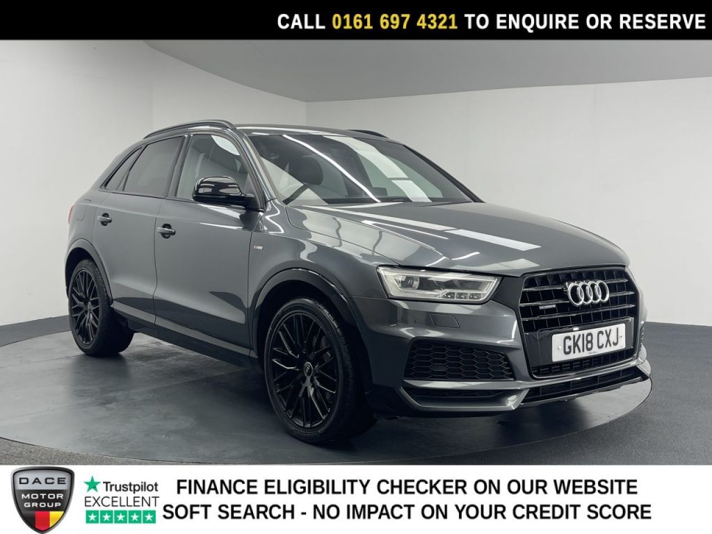 Used 2018 GREY AUDI Q3 SUV 2.0 TFSI Black Edition SUV 5dr Petrol S Tronic quattro Euro 6 (s/s) (180 ps) (reg. 2018-03-07) for sale in Manchester