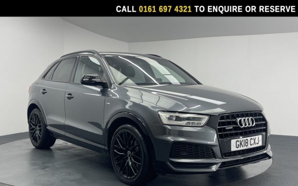 Used 2018 GREY AUDI Q3 SUV 2.0 TFSI Black Edition SUV 5dr Petrol S Tronic quattro Euro 6 (s/s) (180 ps) (reg. 2018-03-07) for sale in Manchester