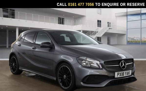 Used 2018 GREY MERCEDES-BENZ A-CLASS Hatchback 1.6 A200 AMG Line Hatchback 5dr Petrol 7G-DCT Euro 6 (s/s) (156 ps) (reg. 2018-03-27) for sale in Stockport