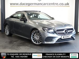 Used 2018 GREY MERCEDES-BENZ E-CLASS Coupe 2.0 E300 AMG Line (Premium Plus) Coupe 2dr Petrol G-Tronic+ Euro 6 (s/s) (245 ps) (reg. 2018-07-23) for sale in Altrincham