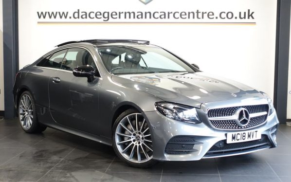 Used 2018 GREY MERCEDES-BENZ E-CLASS Coupe 2.0 E300 AMG Line (Premium Plus) Coupe 2dr Petrol G-Tronic+ Euro 6 (s/s) (245 ps) (reg. 2018-07-23) for sale in Altrincham