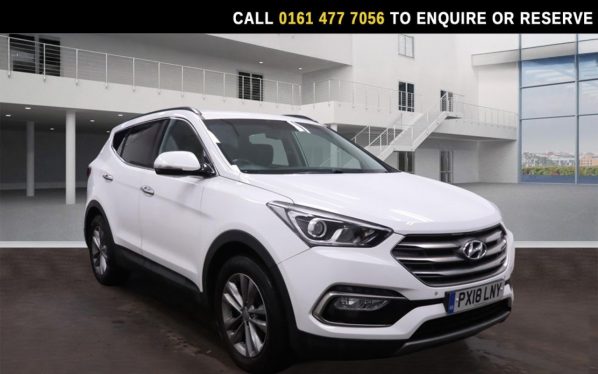 Used 2018 WHITE HYUNDAI SANTA FE SUV 2.2 CRDi Blue Drive Premium SUV 5dr Diesel Auto 4WD Euro 6 (s/s) (200 ps) (reg. 2018-03-09) for sale in Stockport