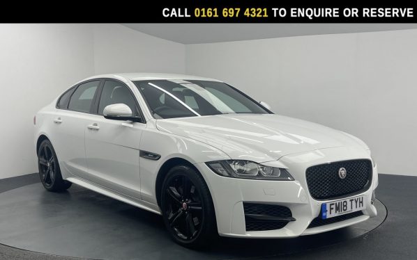 Used 2018 WHITE JAGUAR XF Saloon 2.0i R-Sport Saloon 4dr Petrol Auto Euro 6 (s/s) (250 ps) (reg. 2018-06-29) for sale in Manchester