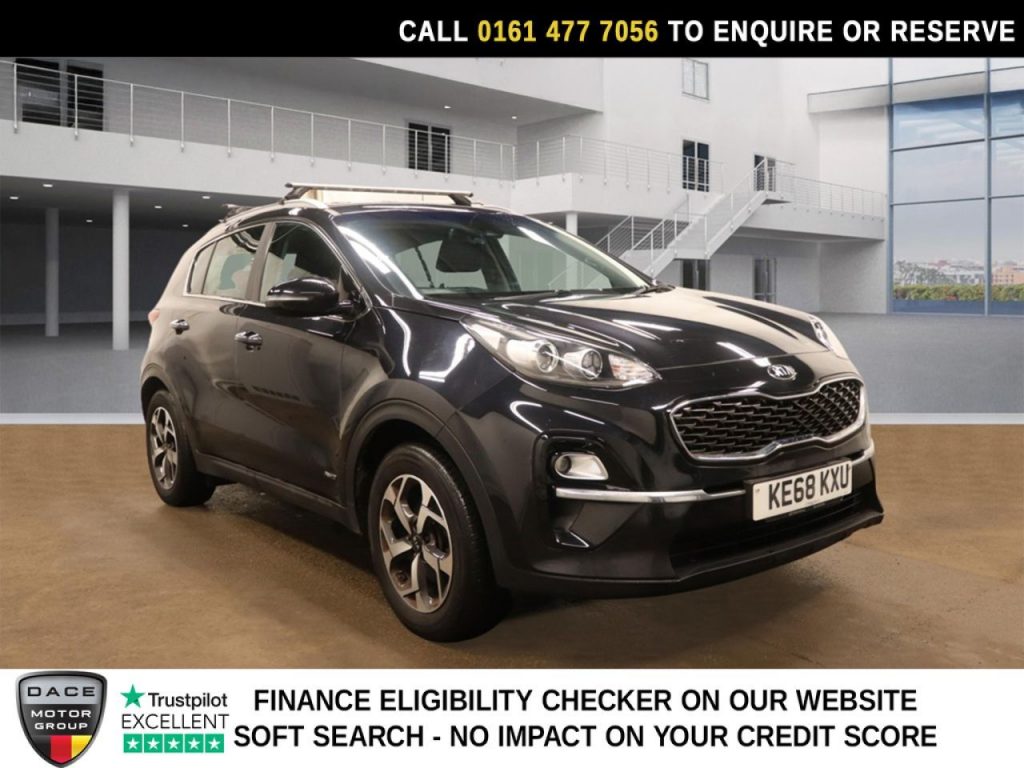 Used 2019 BLACK KIA SPORTAGE SUV 1.6 T-GDi 2 SUV 5dr Petrol Manual AWD Euro 6 (s/s) (174 bhp) (reg. 2019-01-28) for sale in Stockport
