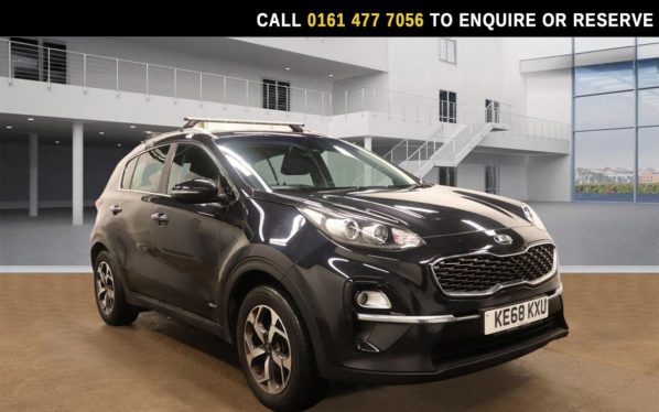 Used 2019 BLACK KIA SPORTAGE SUV 1.6 T-GDi 2 SUV 5dr Petrol Manual AWD Euro 6 (s/s) (174 bhp) (reg. 2019-01-28) for sale in Stockport