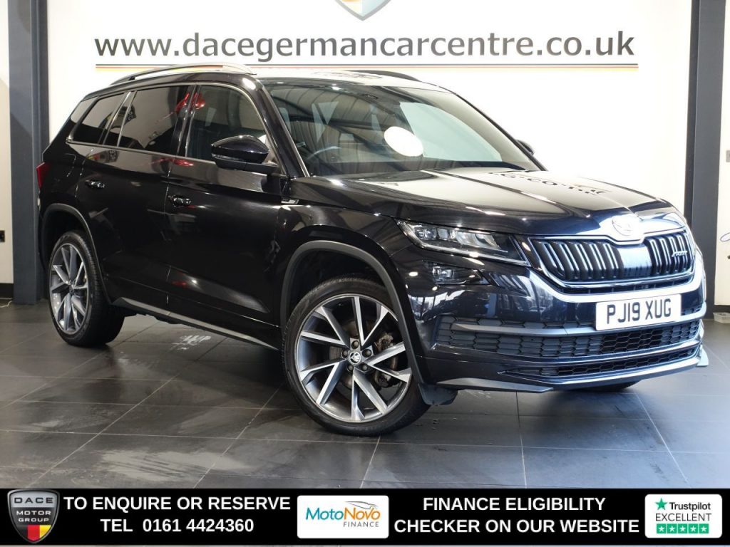 Used 2019 BLACK SKODA KODIAQ SUV 2.0 TDI SportLine SUV 5dr Diesel DSG 4WD Euro 6 (s/s) (7 Seat) (150 ps) (reg. 2019-05-14) for sale in Altrincham